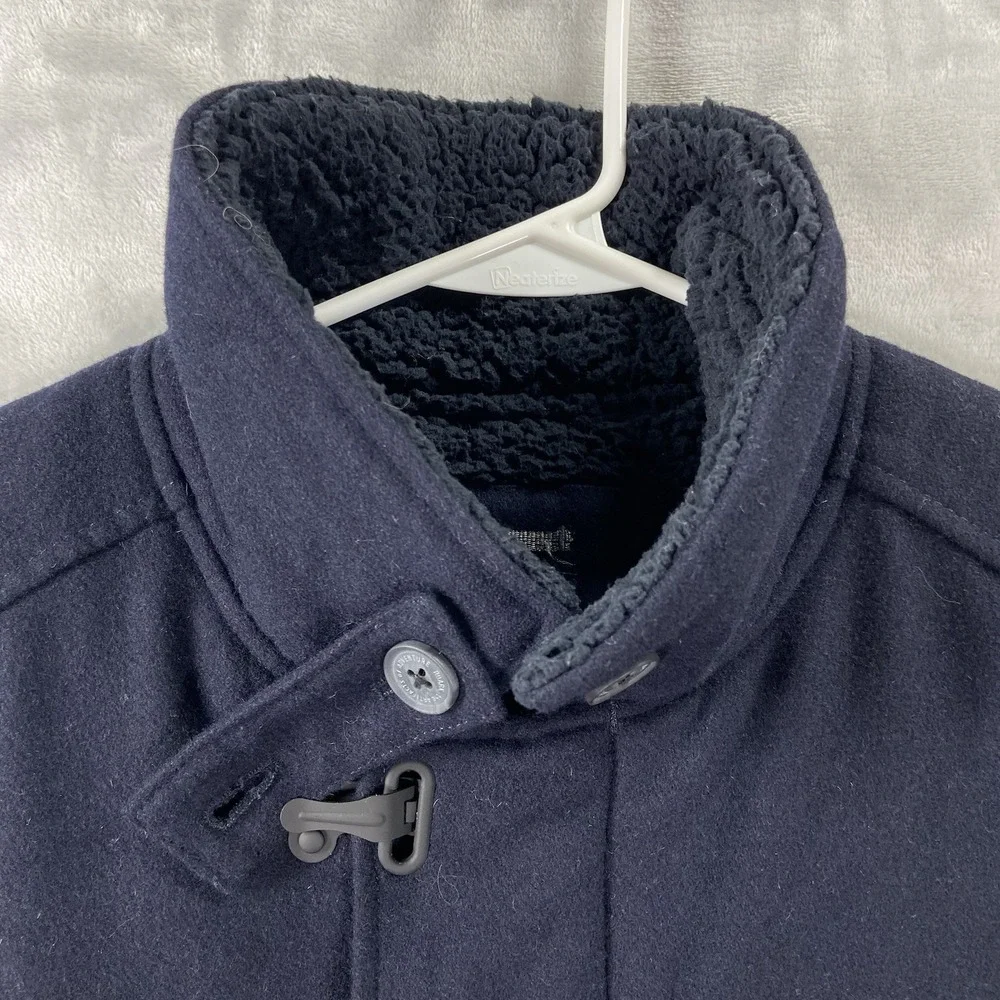 Roark Axeman Jacket Mens Large Full Zip Sherpa Lined Chore Wool Blend Clasp Blue